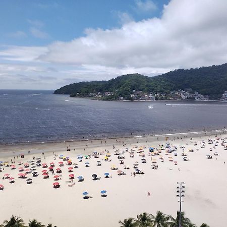 Apartamento encantador pé na areia frente a praia São Vicente Esterno foto