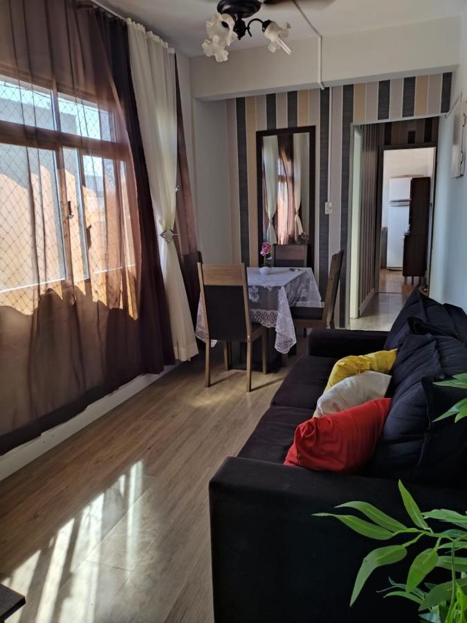 Apartamento encantador pé na areia frente a praia São Vicente Esterno foto