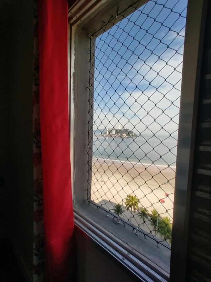 Apartamento encantador pé na areia frente a praia São Vicente Esterno foto